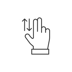 Hand touch icon isolated on white background. Swiping symbol modern, simple, vector, icon for website design, mobile app, ui. Vector Illustration