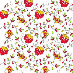 paisley and flower pattern for background, texture, tile, fabric print