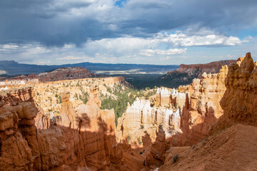 A natural rock formation of Red Rocks Hoodoos in Bryce Canyon National Park, Utah