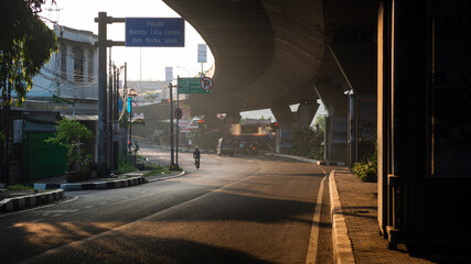bike at bridge at sunrise