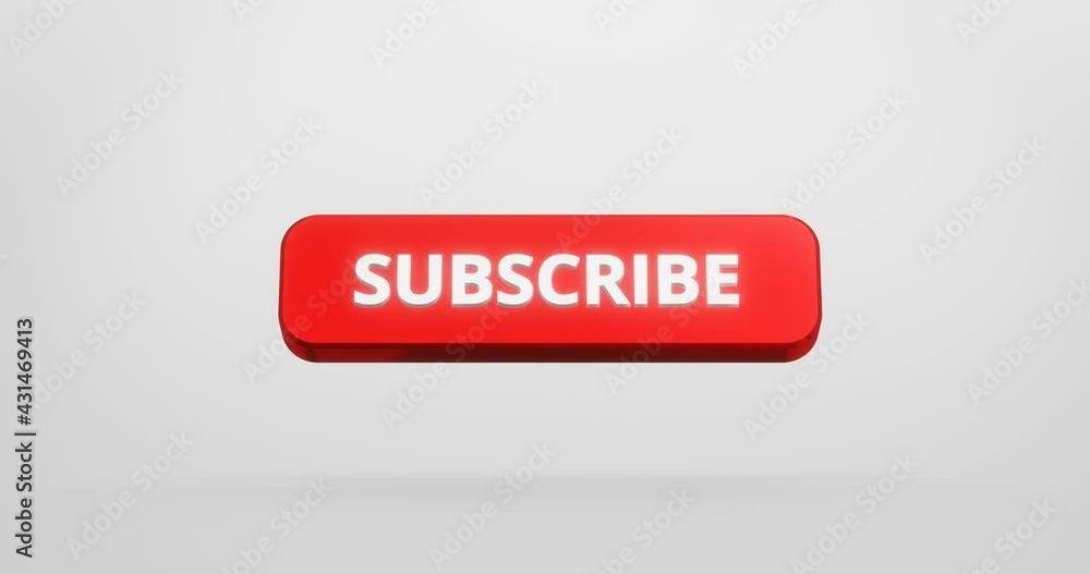 Poster subscribe button or subscription online membership on gray background with notification channel. 3d 