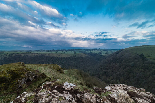 Climbing Up In The Mount On The Morning In The Peak District, Thor Cave