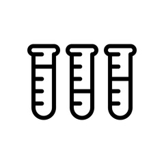 Test tube with blood, medical logo, simple icon. Black linear icon with editable stroke on white background