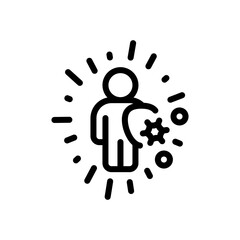 Immune system, antivirus protection, simple medical icon. Black linear icon with editable stroke on white background