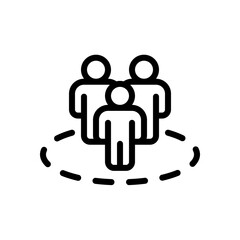 Partnership, teamwork, simple business logo. Black linear icon with editable stroke on white background