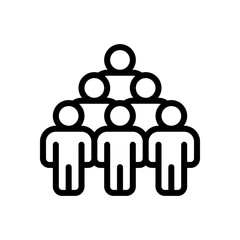 Partnership, teamwork, simple business logo. Black linear icon with editable stroke on white background