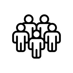 Partnership, teamwork, simple business logo. Black linear icon with editable stroke on white background