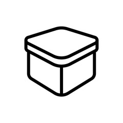 Delivery box, simple carton package icon. Black linear icon with editable stroke on white background