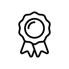 Certificate warranty, stamp premium quality business icon. Black linear icon with editable stroke on white background
