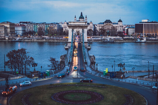 Budapest Chain Bridge at Dusk