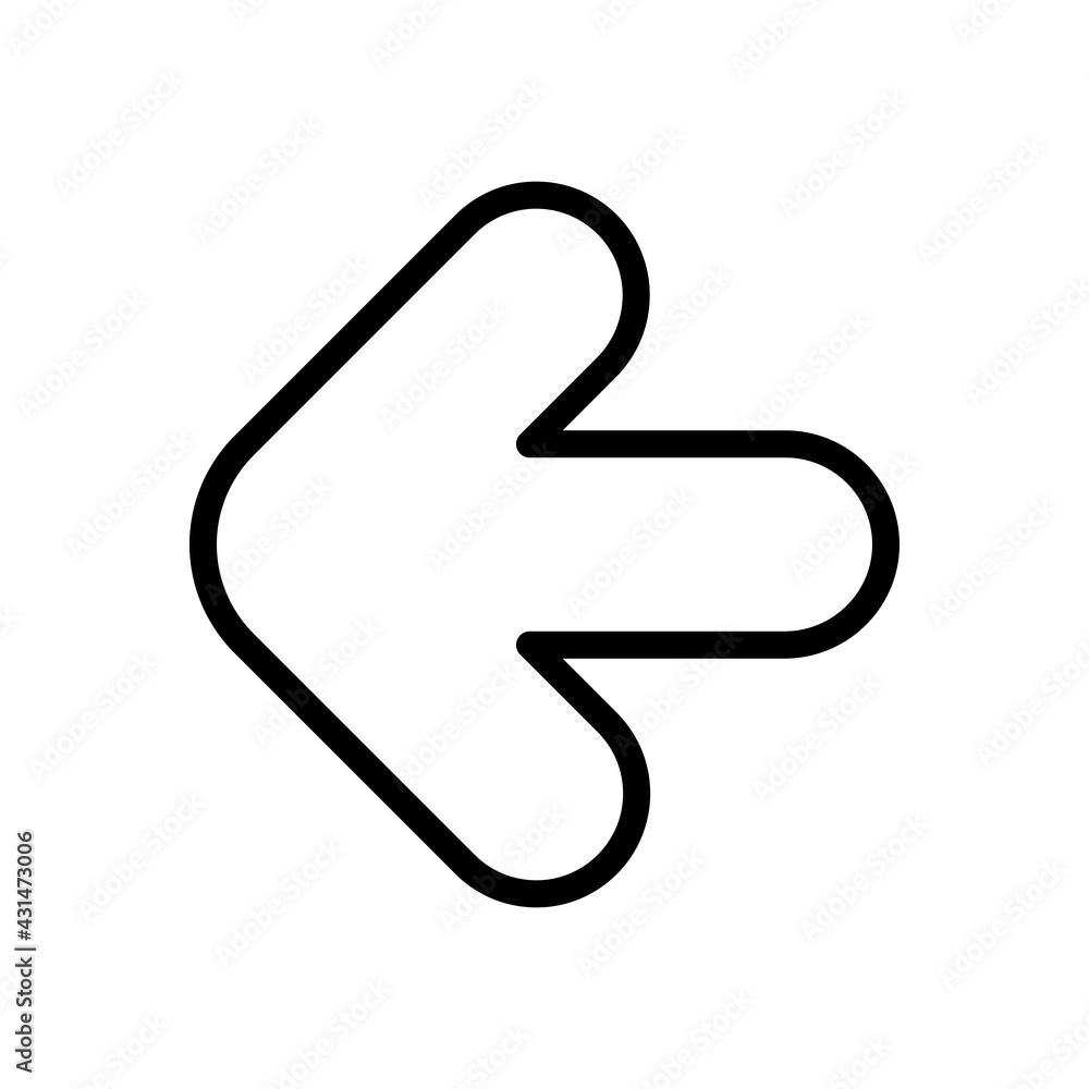 Poster arrow, direction or pointer, simple icon. black linear icon with editable stroke on white background