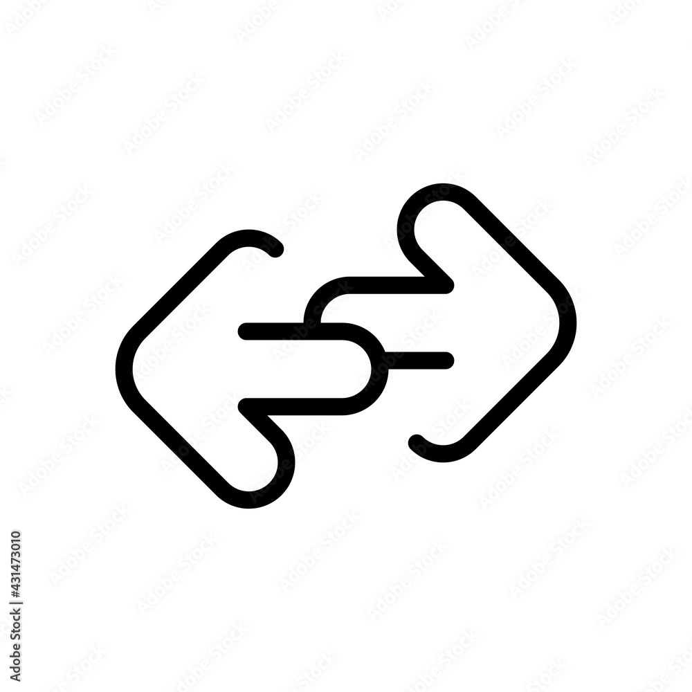 Poster arrow, direction or pointer, simple icon. black linear icon with editable stroke on white background