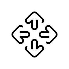 Obraz premium Arrow, direction or pointer, simple icon. Black linear icon with editable stroke on white background