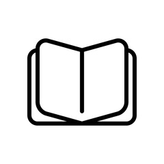 Empty notebook, literature book, published story. Black linear icon with editable stroke on white background