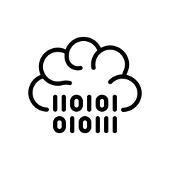 Machine learning, artificial intelligence, modern technology, smart analysis. Black linear icon with editable stroke on white background