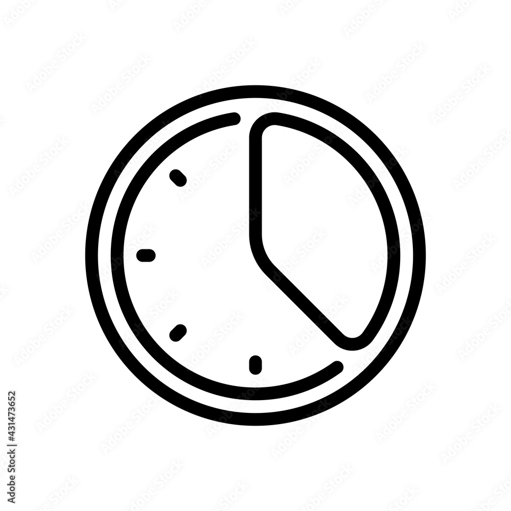Poster stopwatch or timer, simple icon. black linear icon with editable stroke on white background