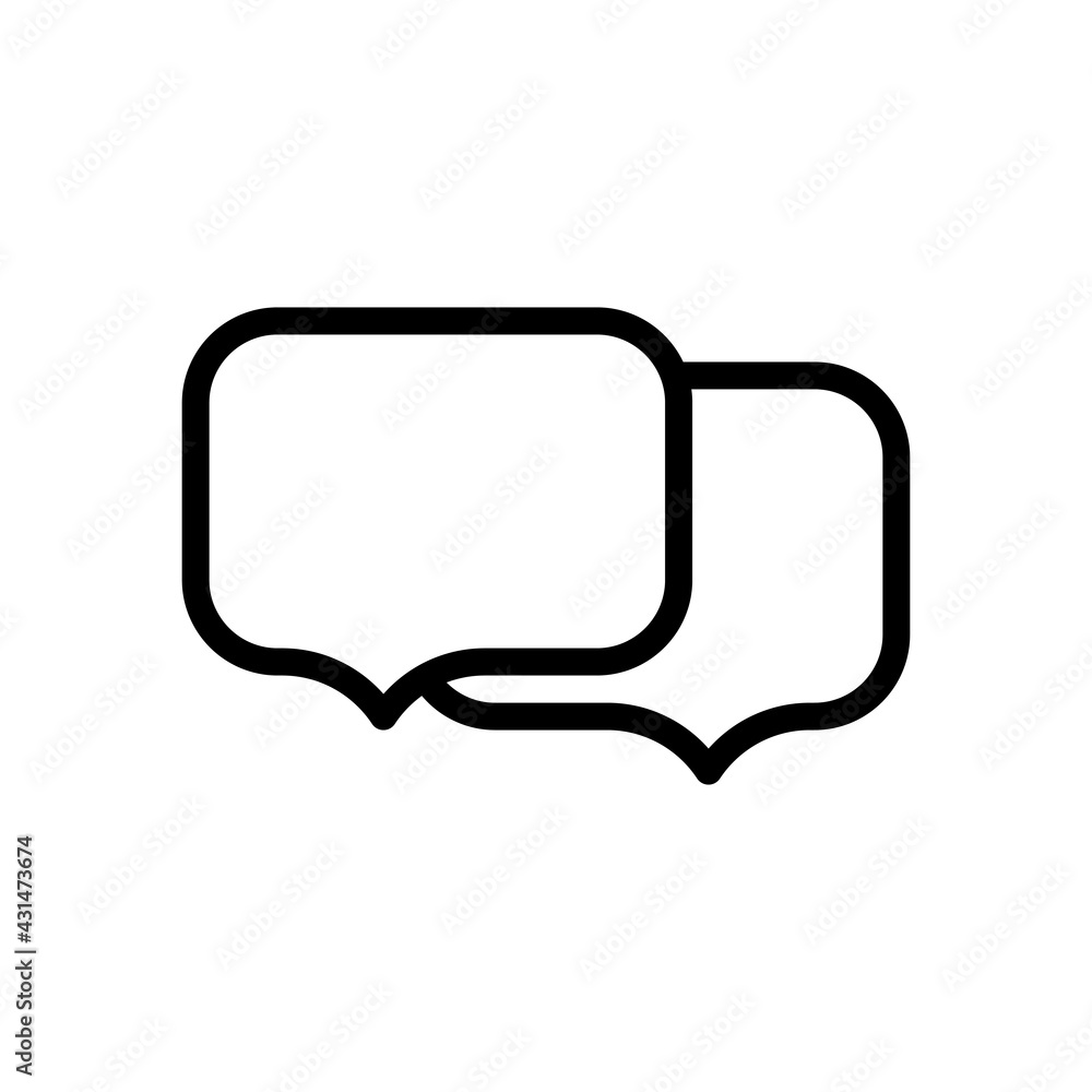 Poster speech bubbles, chat messages, text clouds, simple icon. black linear icon with editable stroke on w
