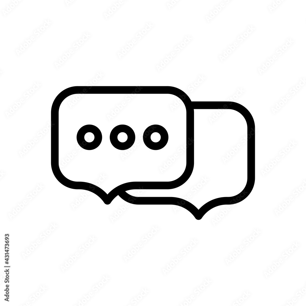 Poster speech bubbles, chat messages, text clouds, simple icon. black linear icon with editable stroke on w