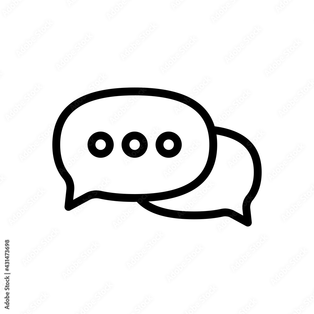 Poster speech bubbles, chat messages, text clouds, simple icon. black linear icon with editable stroke on w