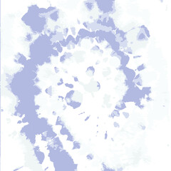 Vector Flower. Indigo Craft Art Decoration. Tie Dye Texture. Blue Boho Fashion. Psychedelic Art. Hand Drawn Modern Batik. Ethnic Texture. Batik Brush. Blue Shirt Print.