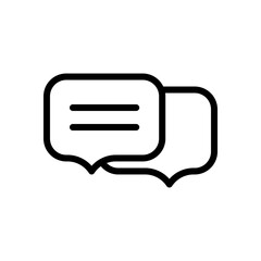 Speech bubbles, chat messages, text clouds, simple icon. Black linear icon with editable stroke on white background