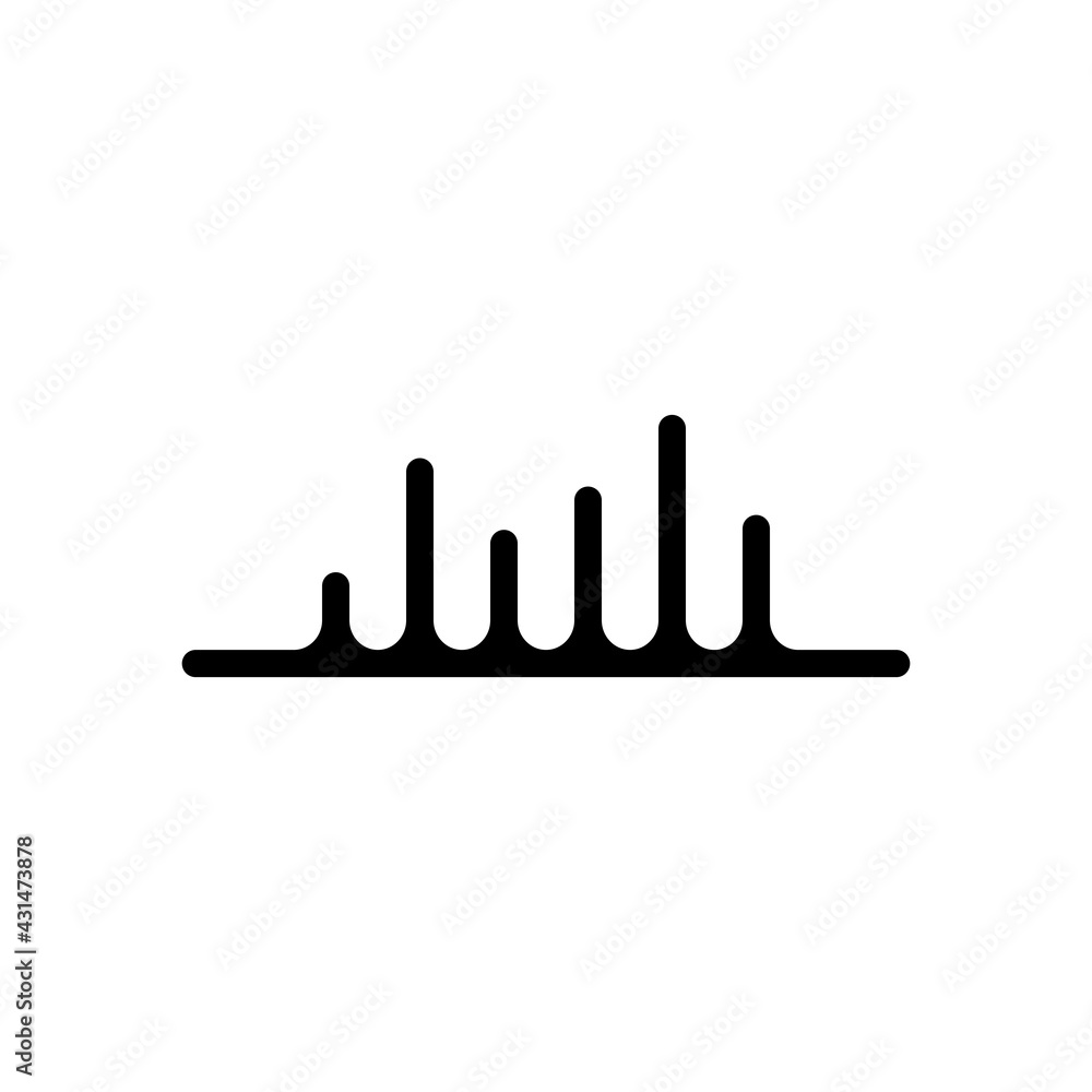 Poster sound wave, simple icon. black linear icon with editable stroke on white background