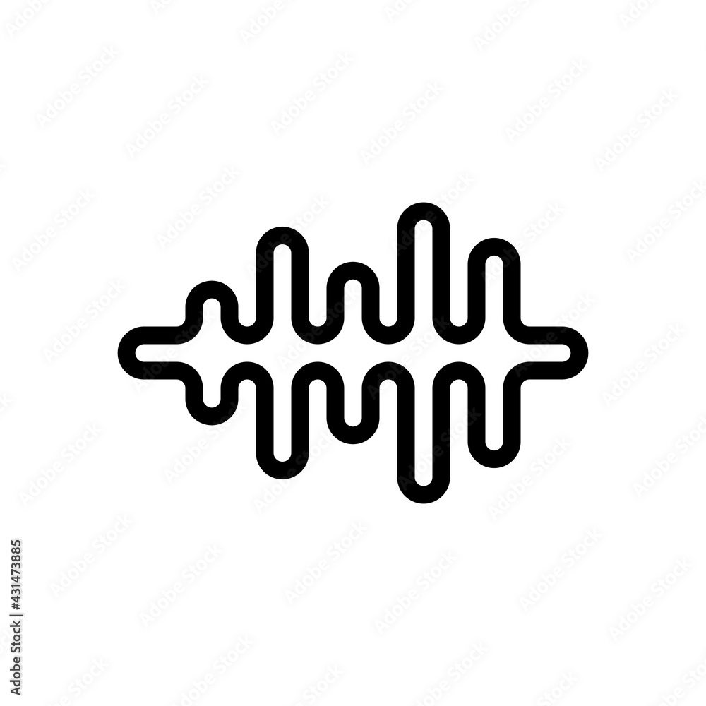 Poster sound wave, simple icon. black linear icon with editable stroke on white background