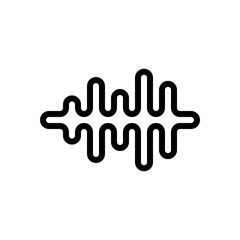 Sound wave, simple icon. Black linear icon with editable stroke on white background