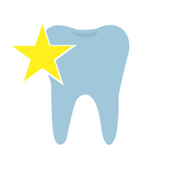 image of a healthy tooth on a white background, vector illustration