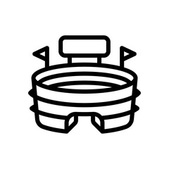Simple stadium icon, sport arena. Black linear icon with editable stroke on white background