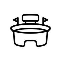 Simple stadium icon, sport arena. Black linear icon with editable stroke on white background