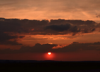 sunset over the field