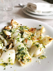 large cuttlefish with minced mayonnaise, parsley and lemon