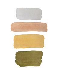 Vector watercolor stripes background, harmonious palette of colors, for backdrop, banner, poster, isolated on white background. Brush strokes. Hand drawing. Vector illustration