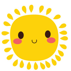Fototapeta premium Vector illustration of cute happy sun character smiling