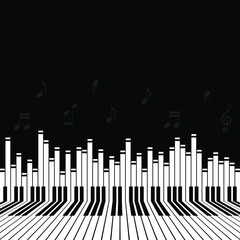 Abstract Piano Keys Music Keyboard Instrument Song Melody Vector Design Style