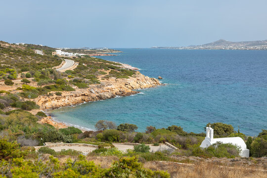Traditional white chapel. Antiparos Island, Greece.