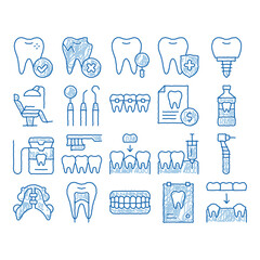 Stomatology Vector icon hand drawn illustration