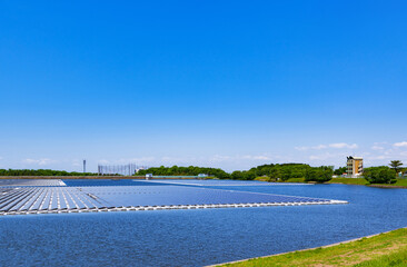floating mega solar system in Japan