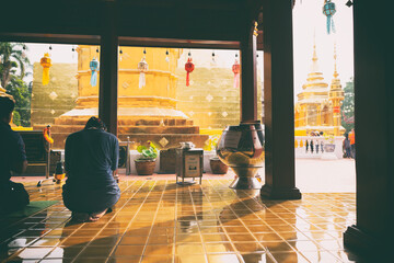 People who pray to the temple, Chiang Mai, Thailand