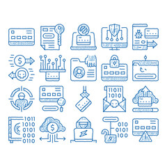 Carder Hacker icon hand drawn illustration