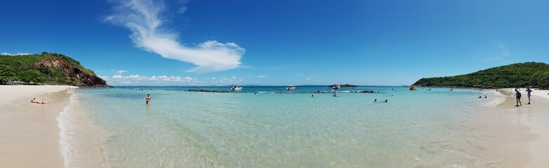 Sandy beach in summer in Thailand by the ocean
