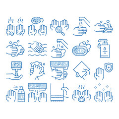 Hand Healthy Hygiene icon hand drawn illustration