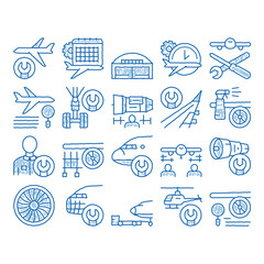 Aircraft Repair Tool icon hand drawn illustration