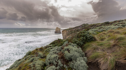 Great Ocean Road with cloudy sky