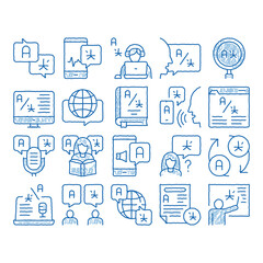 Interpreter Translator icon hand drawn illustration