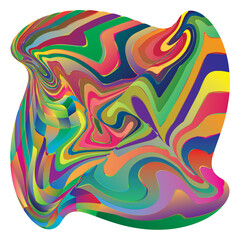 Abstract unformed paint design element with Stripes