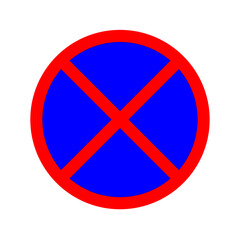 Obraz premium Do not stop the car traffic sign Isolated on white background