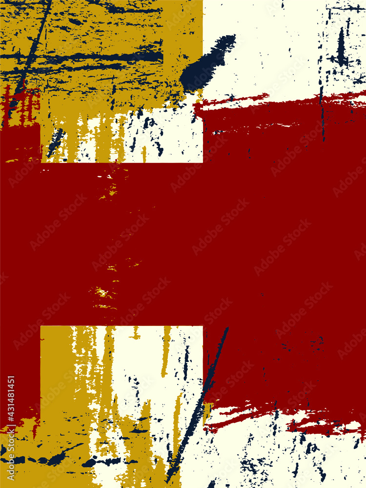 Aufkleber abstract grunge vector background. color handcrafted composition of overlapping irregular graphic el