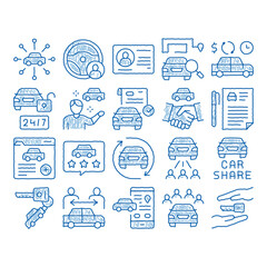 Car Sharing Business icon hand drawn illustration